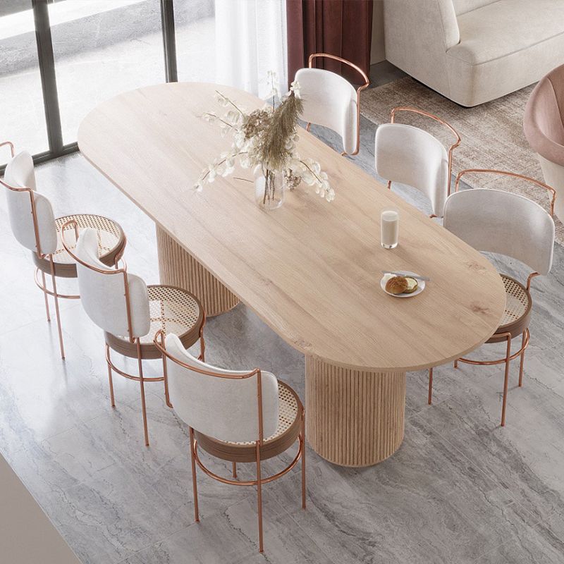 Solid Wood Contemporary Oval Indoor Table Wood Top Table for Dining Room and Kitchen Clearhalo ' dining_table' 'Dining Tables & Seating' 'Dining Tables' 'furn' 'furn_dining_table' 'Furniture' 'furniture_dining_table' 'Kitchen & Dining Furniture' 'kitchen&dining_furn' 'kitchen' 'kitchen_dining_table' 1200x1200_1853f053-b568-45c1-b8af-82b7bdd7cf9e