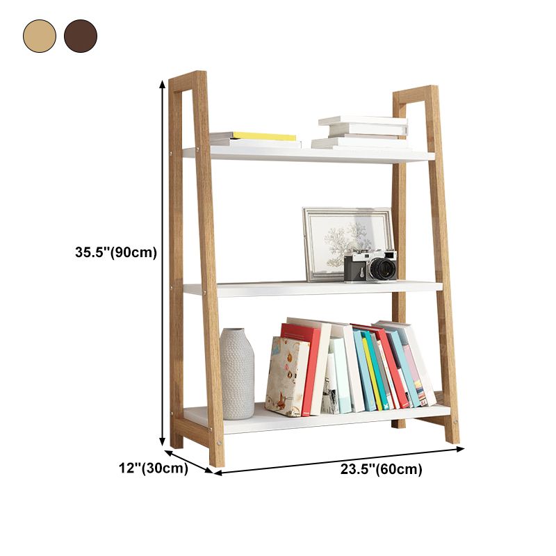 Contemporary Wooden Shelf Bookcase Vertical Bookshelf for Home Office