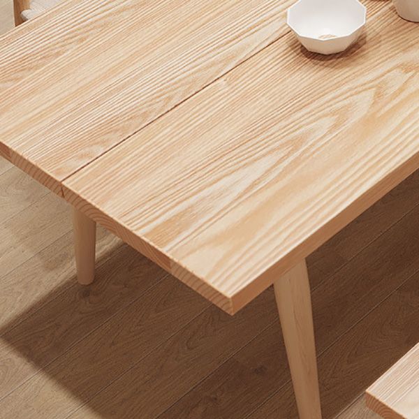 Glam Table à manger rectangulaire en bois avec pieds en bois pour usage domestique