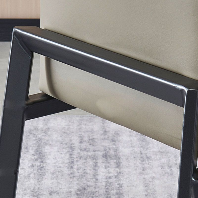 Chaise de salle à manger de cuisine en métal contemporain chaise latéral en faux cuir