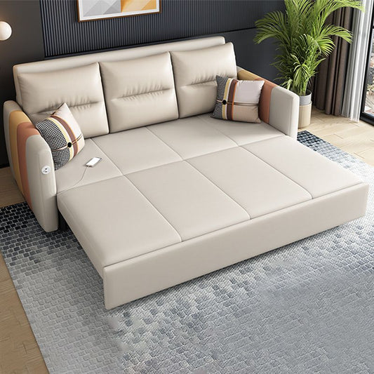 Divano di divano a pelo cucito di divano in pelle finta in chiaro a marrone chiaro