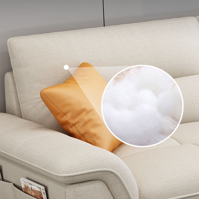 Contemporary Cotton/Faux Leather Sofa Square Arm Couch with Cushion Back Clearhalo 'furn' 'furn_sofas' 'Furniture' 'furniture_sofas' 'Living Room Furniture' 'Sofa' 'sofas' '„Éõ„Éº„É†' 1200x1200_185522fa-73e5-4b36-bf1e-9e02c706ea2e