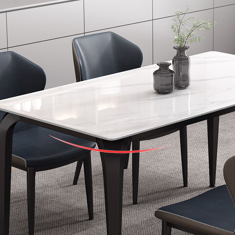 Mesa de piedra sinterizada industrial para mesa de comedor rectangular de restaurantes con 4 patas