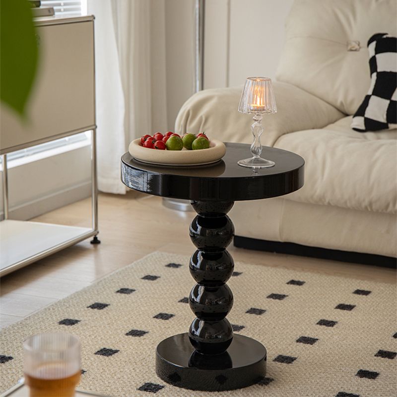 Tavolo da ginnastica laterale contemporanea tondo per il soggiorno in legno in legno massiccio