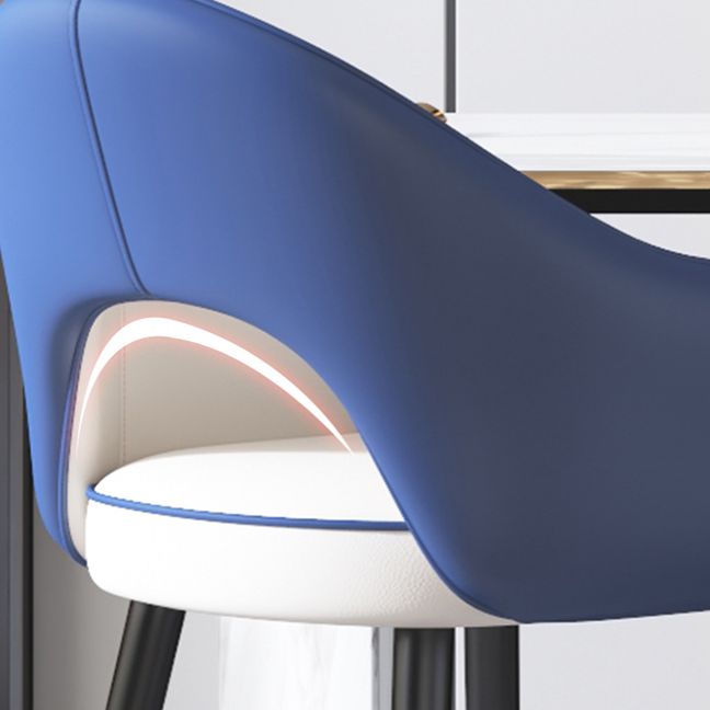 Home Scandinavian Arm Chair Upholstered Open Back Metal Dining Room Chair Clearhalo ' kitchen&dining_furn' 'Dining Chairs' 'Dining Tables & Seating' 'dining_chair' 'furn' 'furn_dining_chair' 'Furniture' 'furniture_dining_chair' 'Kitchen & Dining Furniture' 'kitchen' 1200x1200_1856e1cb-a60b-472f-8598-02a9ee244a25