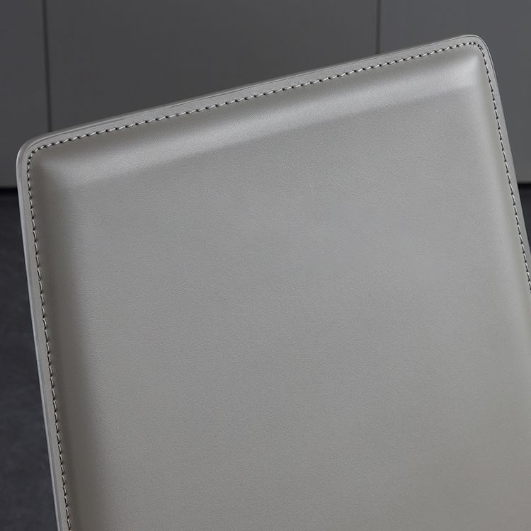 Designer Style Anteroom Solid Back Side stoel Matte afwerking Lederen eetkamerstoel