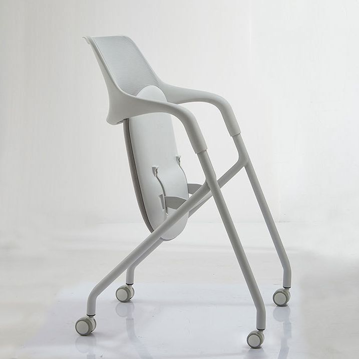 Contemporary Fixed Arms Swivel Chair Gray Cushion Conference Chair Clearhalo 'furn' 'furn_office_chair' 'Furniture' 'Office Chairs' 'Office Furniture' 'office_chair' 1200x1200_185894bc-8004-4ce2-8620-031f3b31478b