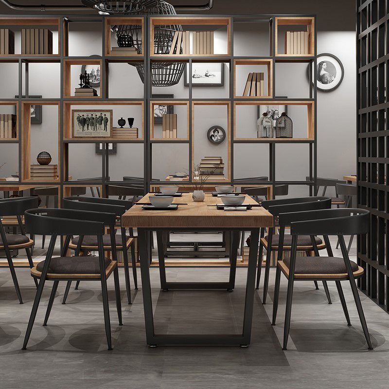 Tavolo da pranzo in stile industriale tavolo rettangolo in legno massiccio per sala da pranzo