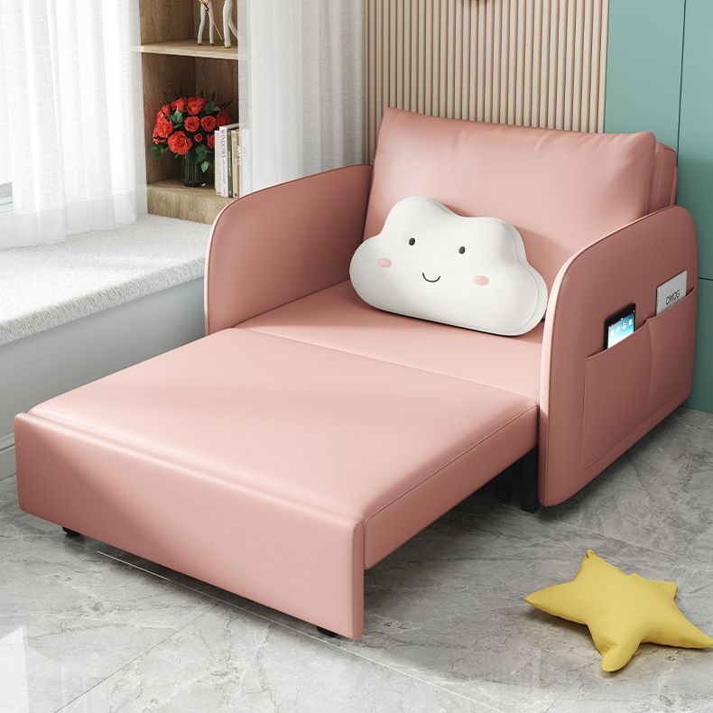 Faux leather Sleeper Sofa 32.28" Wide Pink Foldable Armless Sofa Bed Clearhalo 'furn' 'furn_futons' 'Furniture' 'Futons & Daybeds' 'Futons' 'Living Room Furniture' 1200x1200_185cd355-a829-4770-bc67-8bf102f70fb3