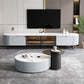 Console TV contemporanea, supporto TV in finto legno con 2 cassetti
