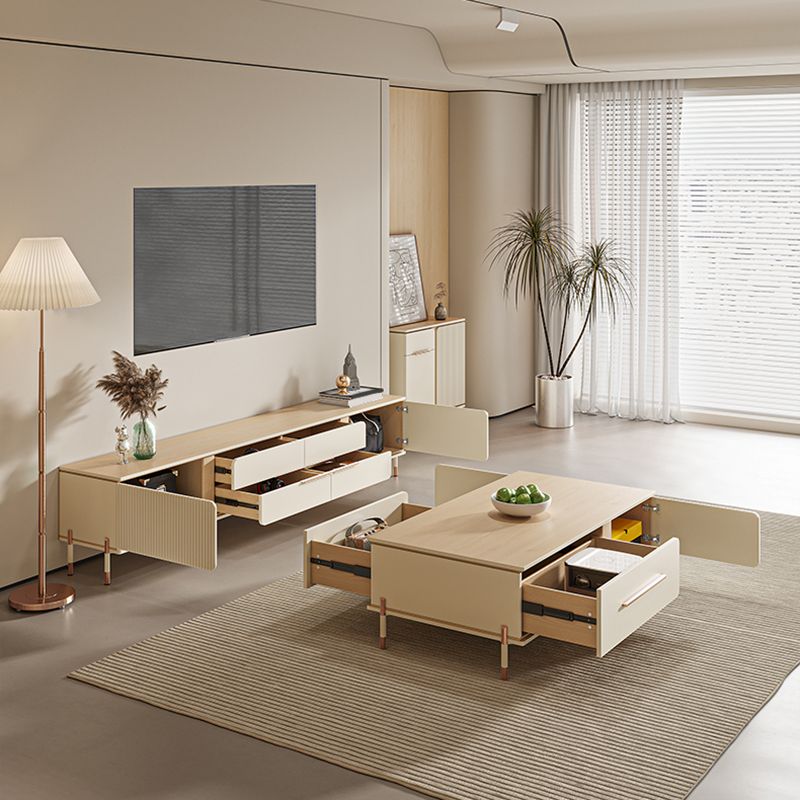 Glam TV Media Console Wooden TV Stand Console with 4 Drawers Clearhalo 'furn' 'furn_tv_stands_entertainment_centers' 'Furniture' 'Living Room Furniture' 'TV Stands & Entertainment Centers' 'TV Stands & Media Storage Furniture' 'tv_stands_entertainment_centers' 1200x1200_185d41ad-6155-40a9-a368-7b25c534b74a