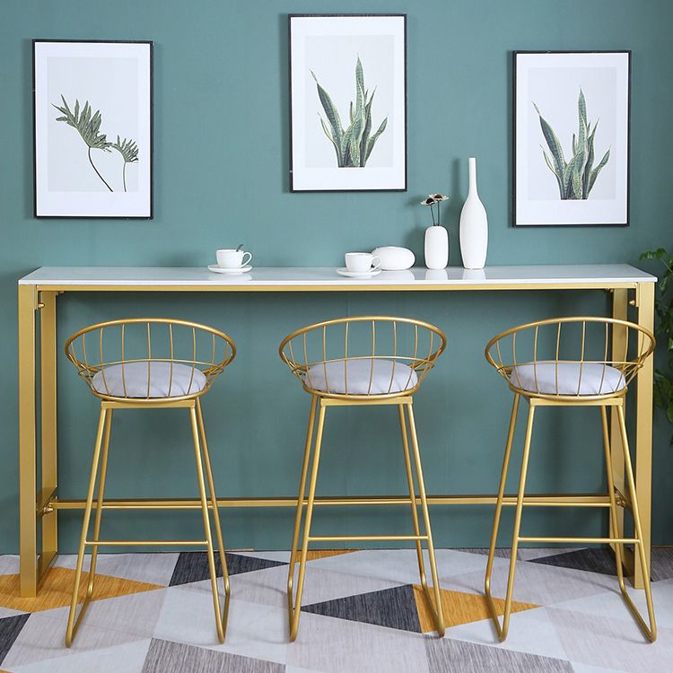 1/4/7 Pieces Glam Iron Bar Table Set Rectangle White Faux Marble Bistro Set with Footrest Clearhalo 'Bar Furniture' 'furn' 'furn_home_bar_bar_sets' 'Furniture' 'Home Bars & Bar Sets' 'home_bar_bar_sets' 'Kitchen & Dining Furniture' 1200x1200_185e94a3-8fcc-4349-82f2-f205db55dd58