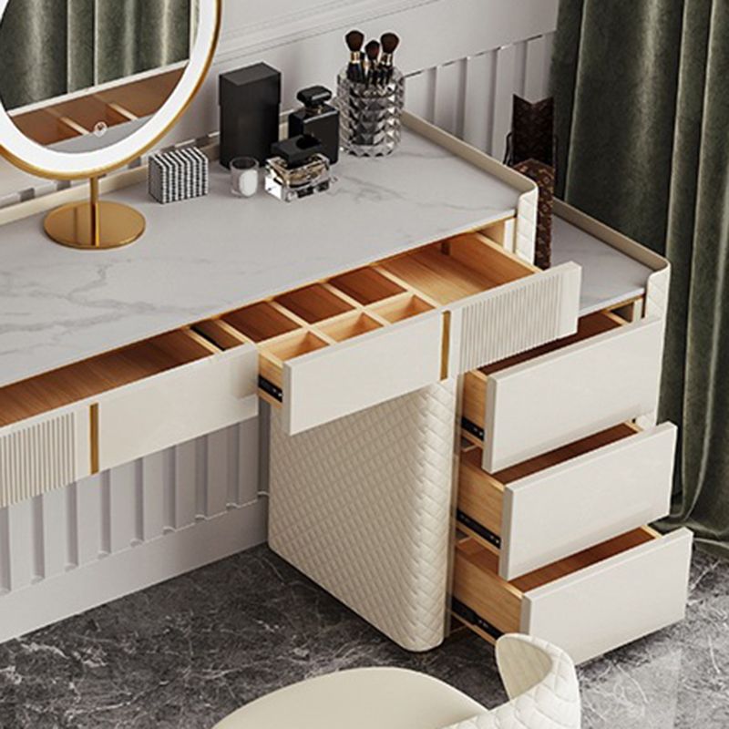 14.96" Wide Stone Makeup Counter Bright White Vanity Tables with Storage Drawers Clearhalo 'Bedroom Furniture' 'furn' 'furn_makeup_vanities' 'Furniture' 'Makeup Vanities' 'makeup_vanities' 1200x1200_185fa6d7-55c2-4eb4-8fa1-2177c29eb7e1