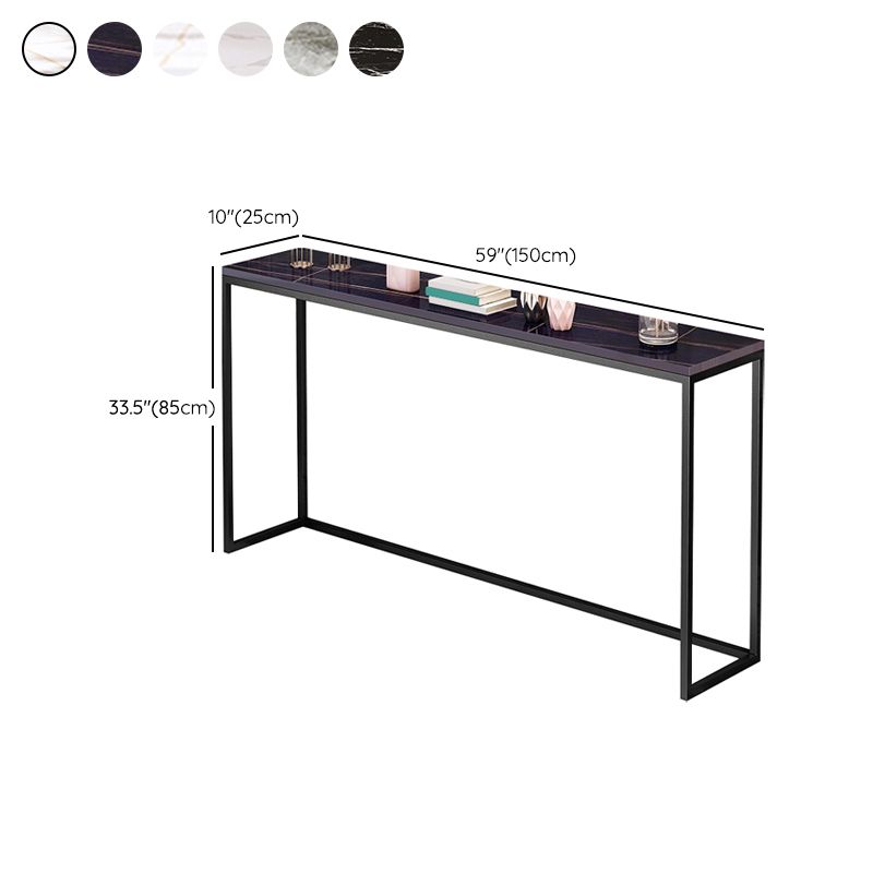 Tavolo di divano console rettangolare moderno tavolo di accento alto 33,46 pollici con 1 scaffale