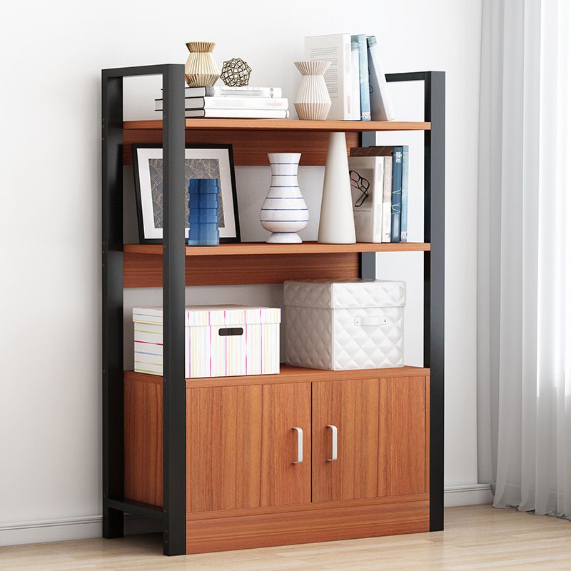 Industrial Etagere Bookshelf Steel Frame Manufactured Wood Shelf Bookshelf with Door Clearhalo 'Bookcases' 'furn' 'furn_bookcases' 'Furniture' 'furniture_bookcases' 'kitchen' 'kitchen_bookcases' 'Living Room Furniture' 'Office Furniture' 1200x1200_18621776-4d22-4cbd-9edb-1f1162e4db62