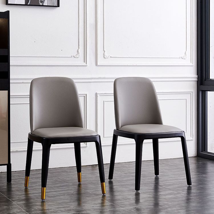Scandinavian Rubberwood Leather Side Chair Parsons Matte Finish Dining Chair (Set of 2) Clearhalo ' kitchen&dining_furn' 'Dining Chairs' 'Dining Tables & Seating' 'dining_chair' 'furn' 'furn_dining_chair' 'Furniture' 'furniture_dining_chair' 'Kitchen & Dining Furniture' 'kitchen' 1200x1200_186293fa-b18e-4231-ba76-68492ebdf4df
