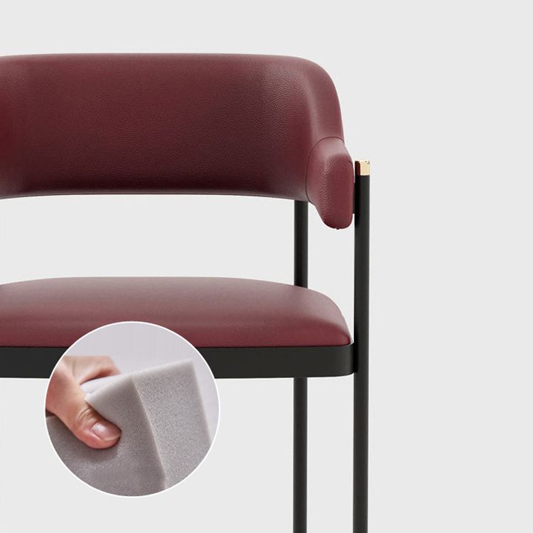 Indoor Modern Style Arm Chair Open Back Metal Upholstered Dining Room Chair (Set of 2) Clearhalo ' kitchen&dining_furn' 'Dining Chairs' 'Dining Tables & Seating' 'dining_chair' 'furn' 'furn_dining_chair' 'Furniture' 'furniture_dining_chair' 'Kitchen & Dining Furniture' 'kitchen' 1200x1200_18657445-9fcc-4a37-a86f-34897407c502