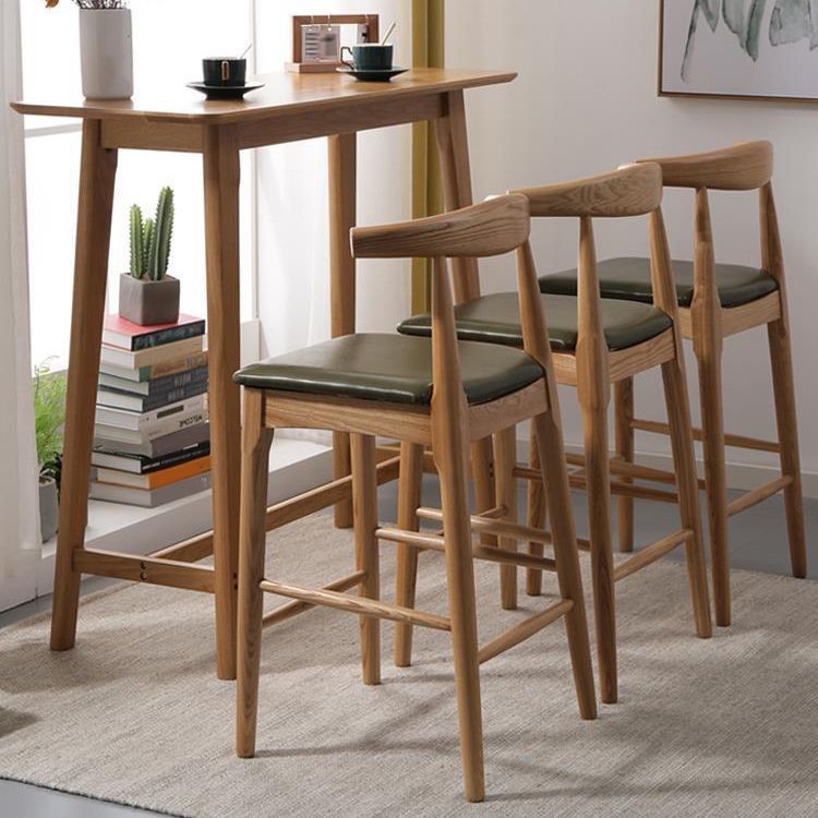 Faux Leather Dining Stools Industrial Bar Stool with Wood Base Clearhalo 'Bar Furniture' 'Bar Stools' 'bar_stools' 'furn' 'furn_bar_stools' 'Furniture' 'Kitchen & Dining Furniture' 1200x1200_1865b34c-786e-4de7-b095-161513a0e7e3