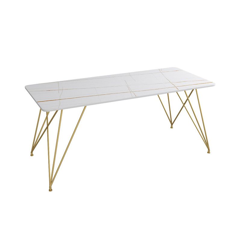 Moderne gesinterde stenen werktafel thuiskantoor bureau met metalen benen