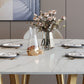 Nordic Glam Rectangle Sintered Stone Table Set 1/2/5/6/7 Pieces Dining Set