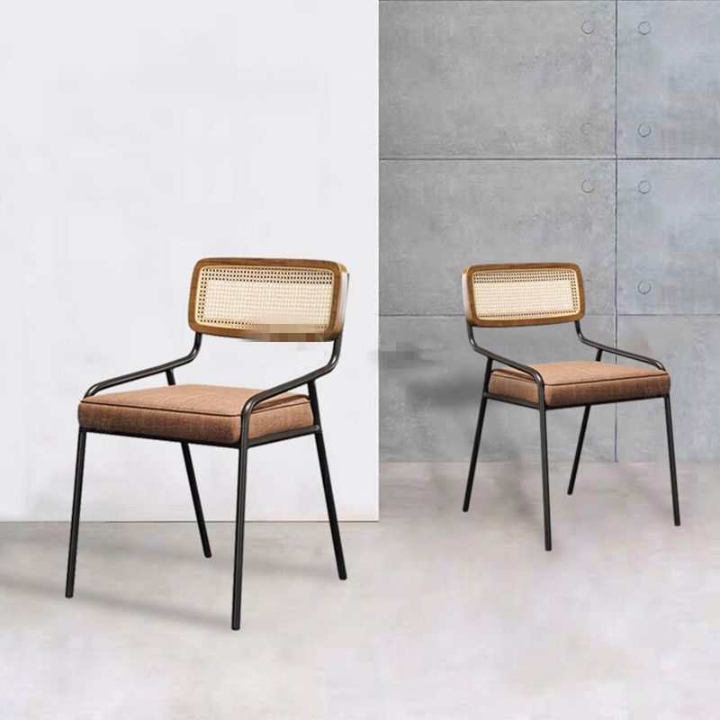 Modern Style Fabric Side Chair Cane Back Armless Dining Chair Clearhalo 'Dining Chairs' 'Dining Tables & Seating' 'dining_chair' 'furn' 'furn_dining_chair' 'Furniture' 'furniture_dining_chair' 'Kitchen & Dining Furniture' 1200x1200_18682e4b-cd41-45ee-a9b5-d17974ef1e46