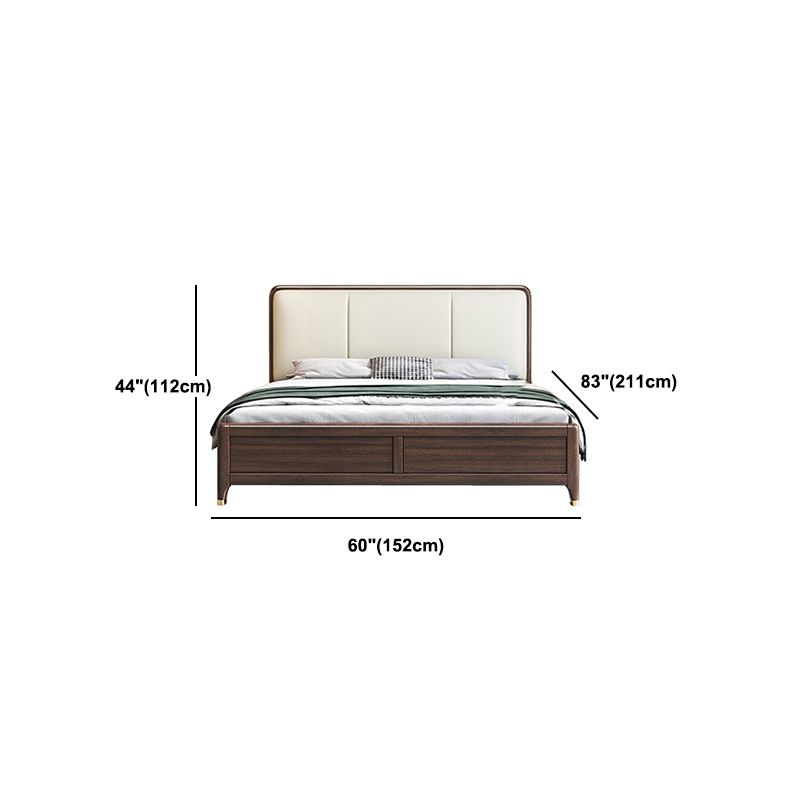 Contemporary Solid Wood Mattress Included with Headboard Rectangular Standard Bed