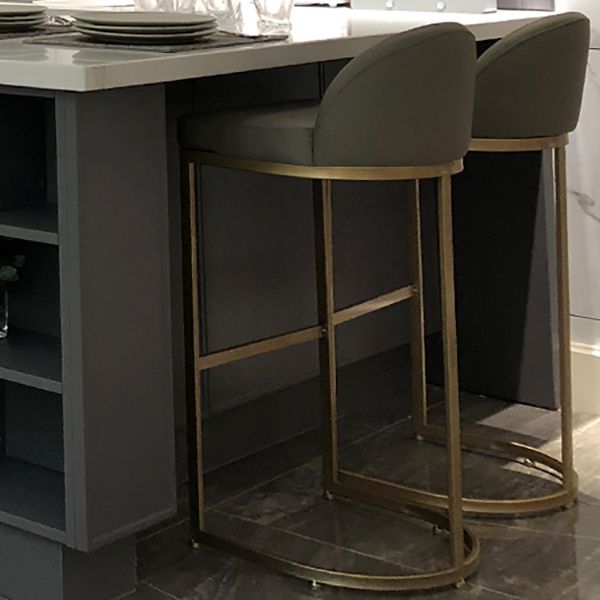 Glam Faux Leather Counter Height Stool Metal Bar Stool Bar Stool with Footrest Clearhalo 'Bar Furniture' 'Bar Stools' 'bar_stools' 'furn' 'furn_bar_stools' 'Furniture' 'Kitchen & Dining Furniture' 1200x1200_186af32a-69f4-44e2-bbd6-f11957948c72
