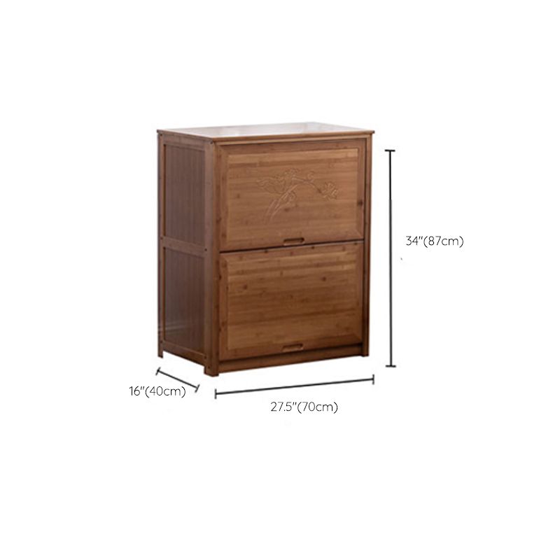Cabinet d'accent brun moderne du milieu du siècle avec portes en bois massif