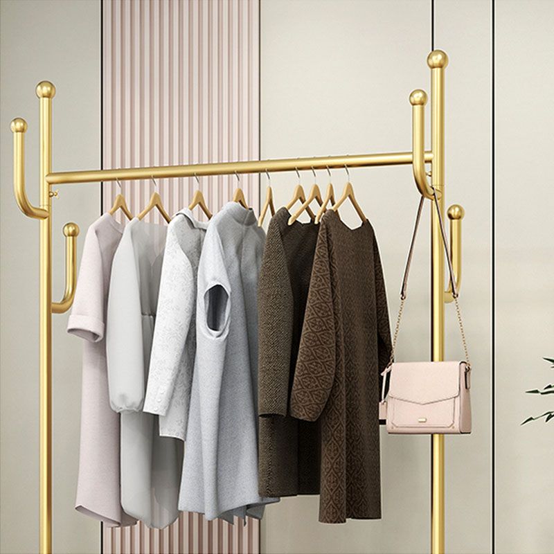 Modern Style Mobile Coat Rack Free Standing Hooks Design Metallic Coat Rack Clearhalo 'Entry & Mudroom Furniture' 'furn' 'furn_hall_tree_coat_racks' 'Furniture' 'Hall Trees & Coat Racks' 'hall_tree_coat_racks' 1200x1200_186bfae3-cd37-4c41-aa2b-a39bb973e345