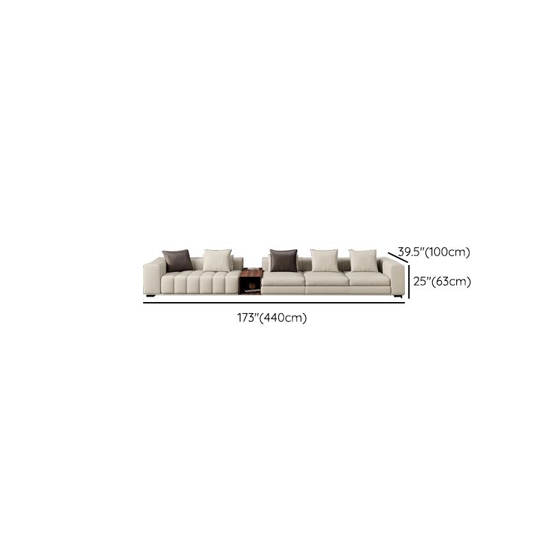 Contemporary Sofa Faux Leather Tufted Off-White Convertible Sofa for Living Room Clearhalo 'furn' 'furn_sofas' 'Furniture' 'Living Room Furniture' 'Sofa' 'sofas' 1200x1200_186d6ac0-9bdb-4b37-9c8b-9e5a1e440f70