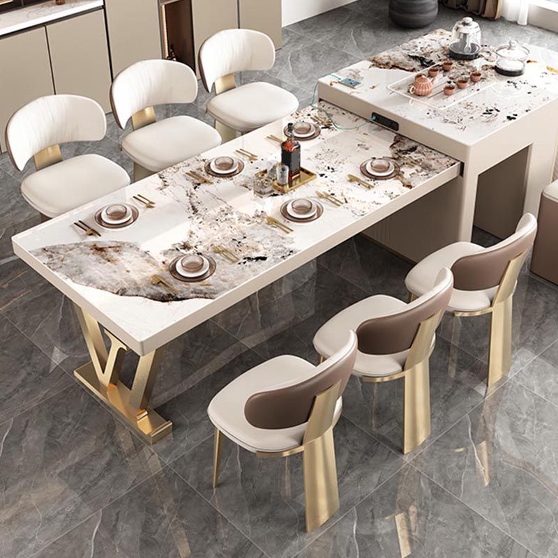 Nordic Glam Style Chair Dining Armless Chairs for Kitchen with Metal Legs Clearhalo 'Dining Chairs' 'Dining Tables & Seating' 'dining_chair' 'furn' 'furn_dining_chair' 'Furniture' 'Kitchen & Dining Furniture' 1200x1200_186d9c20-b8be-43f8-9893-52a5106aceef