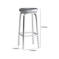 Industrial Silver Armless Counter Stool Aluminum Round Seat Footrest Counter Chair