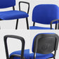 Contemporary No Wheels Office Chair Fabric Conference Low-Back Guest Chair