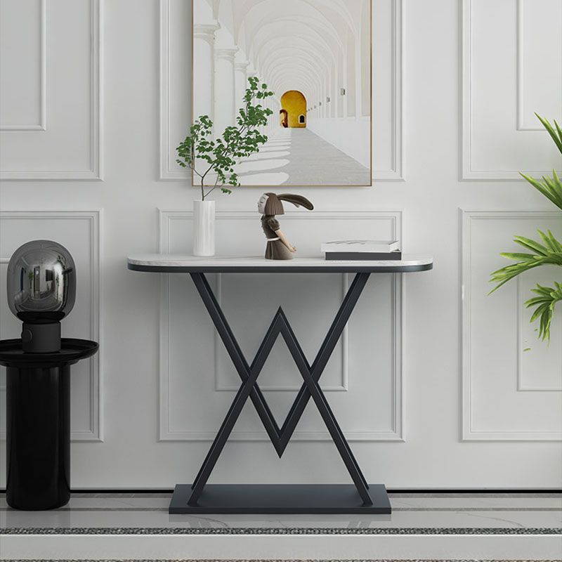 Tavolo da console in marmo glam da 12 "W tavolo da accento resistente alle macchie mezzano per la sala