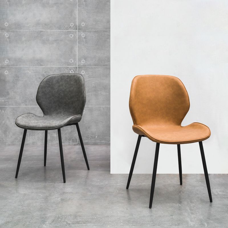 PU Leather Scandinavian Restaurant Side Chair Parsons Matte Finish Dining Chair Clearhalo ' kitchen&dining_furn' 'Dining Chairs' 'Dining Tables & Seating' 'dining_chair' 'furn' 'furn_dining_chair' 'Furniture' 'furniture_dining_chair' 'Kitchen & Dining Furniture' 'kitchen' 1200x1200_1870c8d4-db22-4a15-a9d6-32ca41212e1f