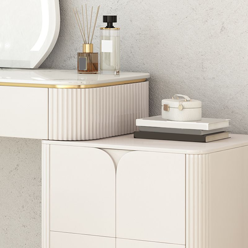 Witte stenen top ijdelheid met laden 29.52 "H ijdelheid set met ontlasting