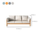 Contemporary Square Arm Sofa 33.46" High Faux Leather/Linen Sofa