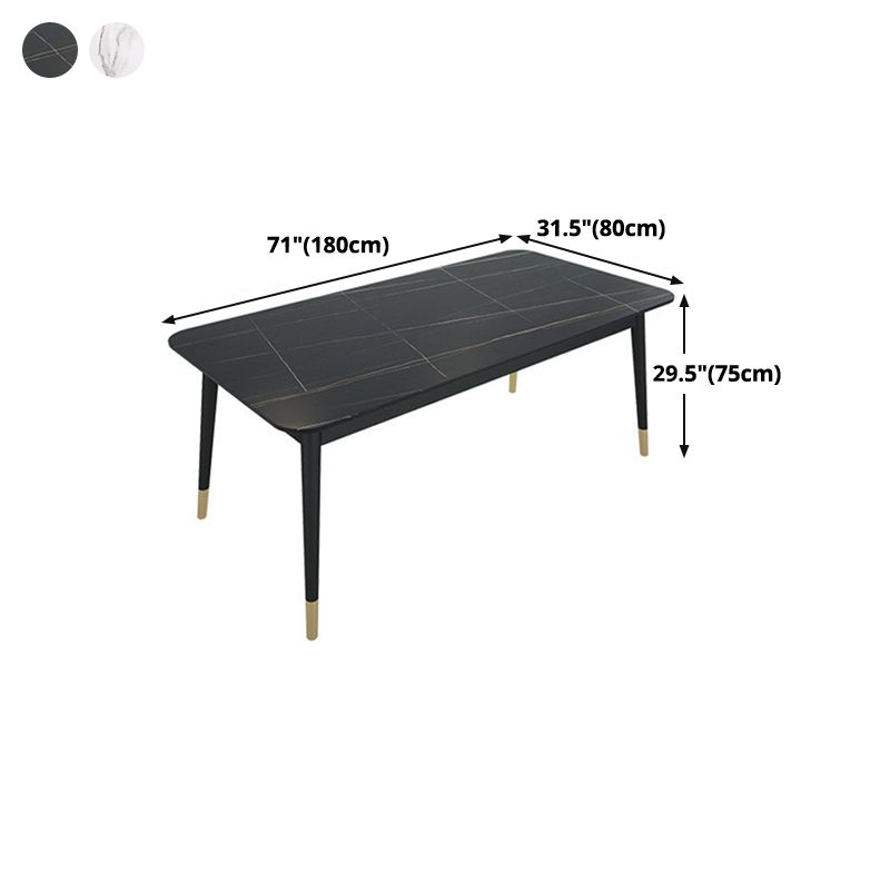 Rectangle Sintered Stone Dining Table Traditional Luxury Dining Table with Black Frame Clearhalo ' dining_table' 'Dining Tables & Seating' 'Dining Tables' 'furn' 'furn_dining_table' 'Furniture' 'furniture_dining_table' 'Kitchen & Dining Furniture' 'kitchen&dining_furn' 'kitchen' 'kitchen_dining_table' 1200x1200_18732077-e084-4ab5-9c09-1ade9a30100f