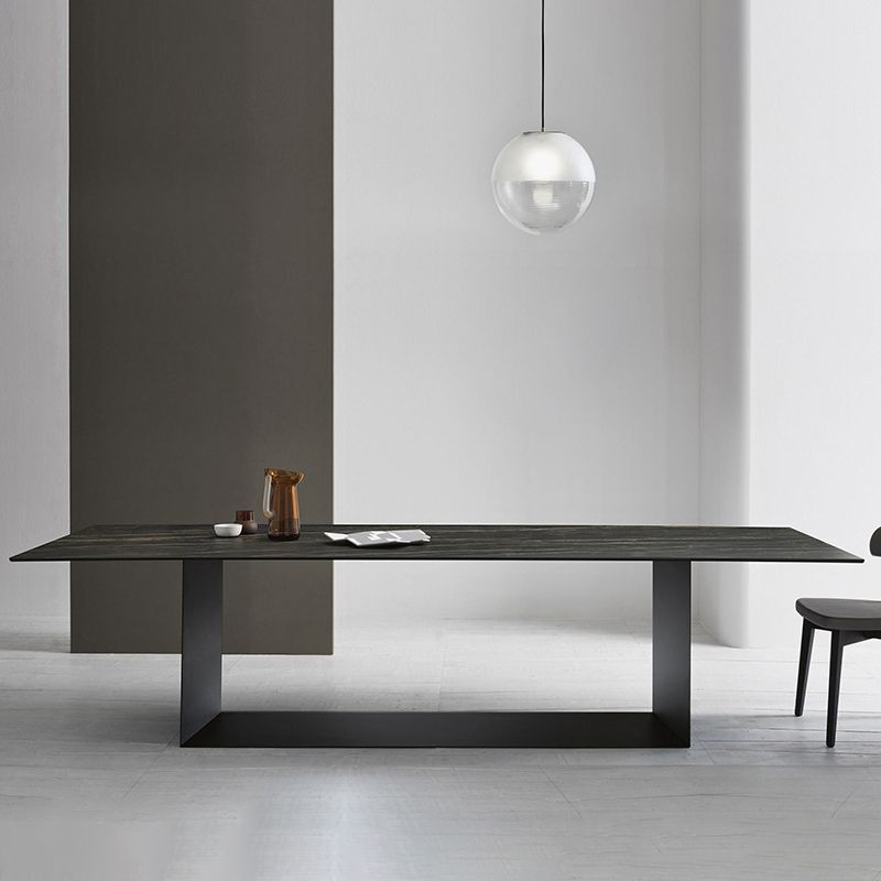Stone Top Dining Table Rectangle Dining Table with Trestle Base Clearhalo ' dining_table' 'Dining Tables & Seating' 'Dining Tables' 'furn' 'furn_dining_table' 'Furniture' 'furniture_dining_table' 'Kitchen & Dining Furniture' 'kitchen&dining_furn' 'kitchen' 'kitchen_dining_table' 1200x1200_187a1cd9-414b-4f38-aafb-7be69d827d50