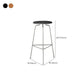Modern Armless Backless Counter Stool Oak Wood Bar Stool with  Pedal for Cafe