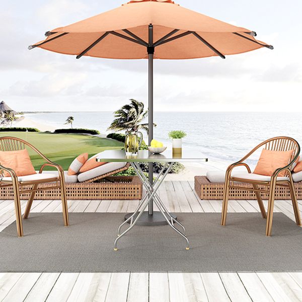 Industrial Style Dining Table Square Stainless Steel Folding Dining Table for Home Use Clearhalo 'Dining Tables & Seating' 'Dining Tables' 'dining_table' 'furn' 'furn_dining_table' 'Furniture' 'Kitchen & Dining Furniture' 1200x1200_187afc38-ae92-4140-82ec-51d82cc29a3c