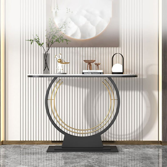Tavolo console in pietra glam di divano console resistente alla macchia di ferro per sala