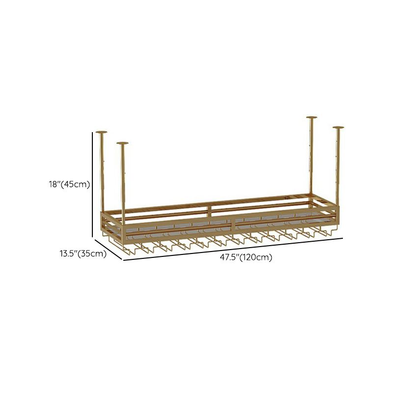 Soporte de vino de metal moderno botella de vino colgante y estante de vidrio para bar