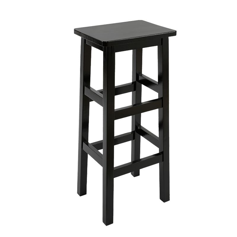 Silla alta sin brazos de madera industrial sin respaldo del taburete del mostrador de madera sólida