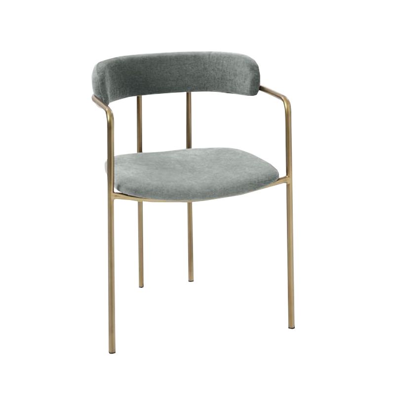 Glam Metal Arm Chair Open Back Dining Side Chair with Upholstered 20"x20.4"x31" Clearhalo 'Dining Chairs' 'Dining Tables & Seating' 'dining_chair' 'furn' 'furn_dining_chair' 'Furniture' 'furniture_dining_chair' 'Kitchen & Dining Furniture' 1200x1200_188019da-73d9-4c8a-ac19-3f5462d2f925