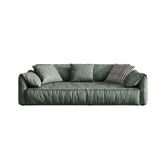 Faux Ledersofa Kissen -Oberarm -Sofa im zeitgenössischen Stil in Grün
