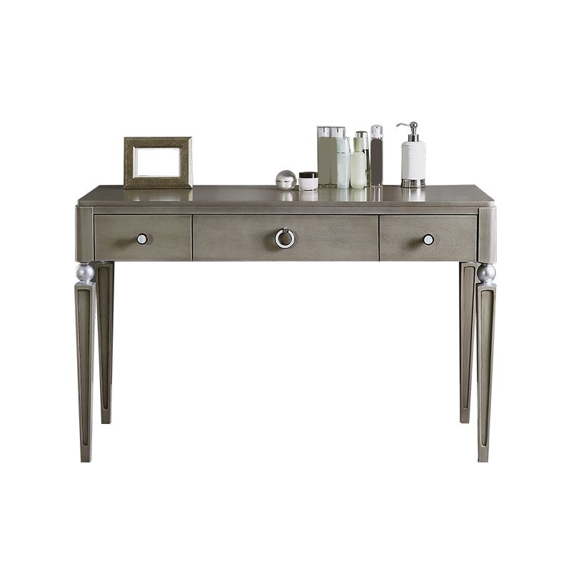 Two Piece Traditional Mirrored Vanity Set Solid Wood Dressing Table