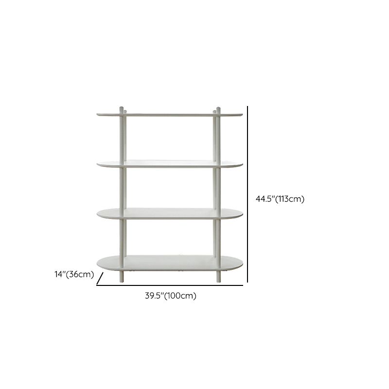 Modern White Solid Wooden Bookcase Open Shelf Bookshelf for Bedroom