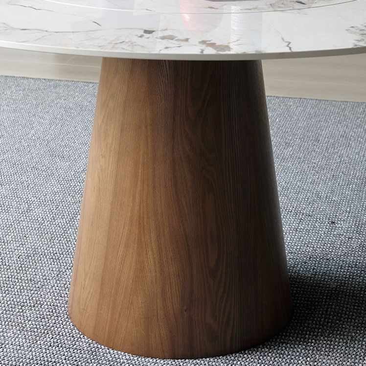 Modern Ashwood Dinette Set 1/3/4/5/7 Pieces Round Dining Table Set with Sintered Stone Top Clearhalo 'Dining Room Sets' 'Dining Tables & Seating' 'dining_room_set' 'furn' 'furn_dining_room_set' 'Furniture' 'furniture_dining_room_set' 'Kitchen & Dining Furniture' 1200x1200_1884f9a5-6182-44b5-8951-4dad387e6414