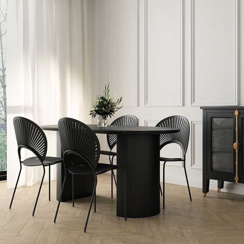 63" Modern Dining Table Oval Double Pedestal Dining Table for Home Use Clearhalo ' dining_table' 'Dining Tables & Seating' 'Dining Tables' 'furn' 'furn_dining_table' 'Furniture' 'furniture_dining_table' 'Kitchen & Dining Furniture' 'kitchen&dining_furn' 'kitchen' 'kitchen_dining_table' 1200x1200_1885c4c6-4bd5-4e5f-9cca-45b1fc672fbe